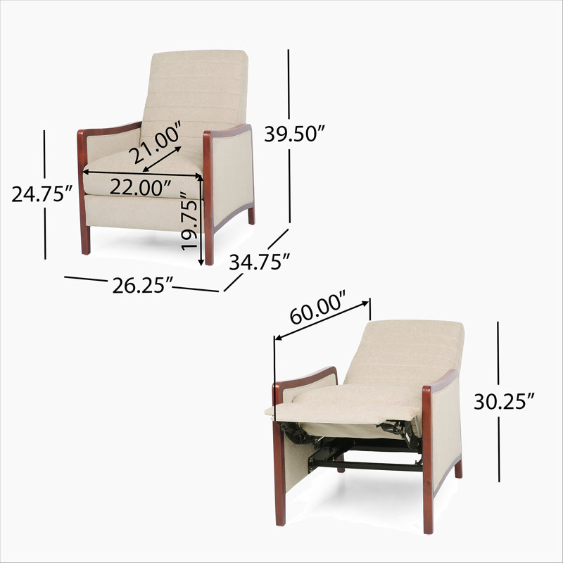 Modern Living Room Recliner Accent Recliner, Sand