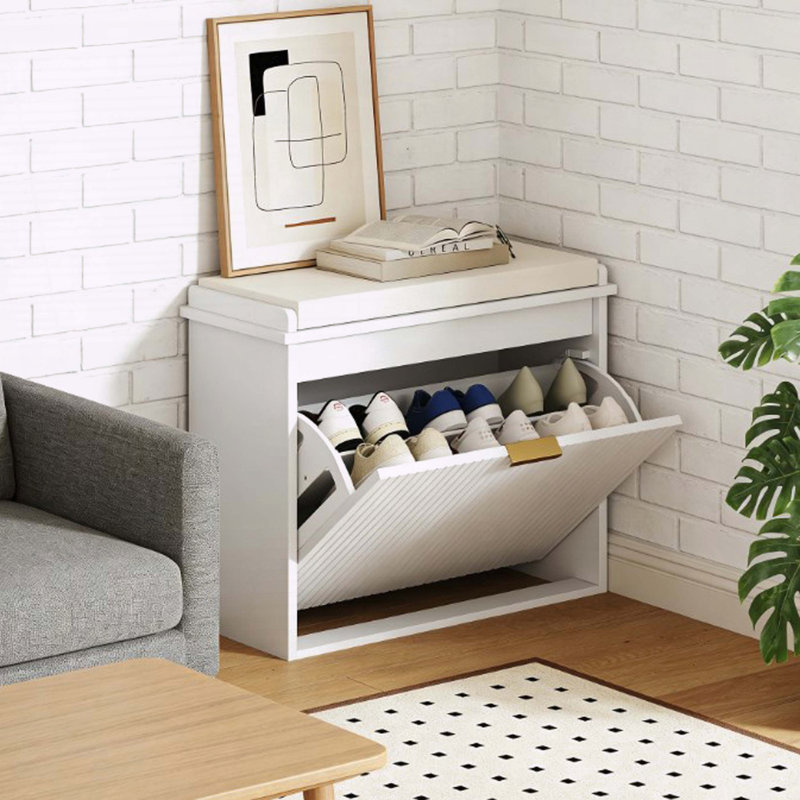 Shoe Storage Bench with Cushioned Seat