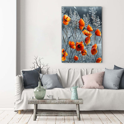Field Poppies 1 Piece Wrapped Canvas Wall Art