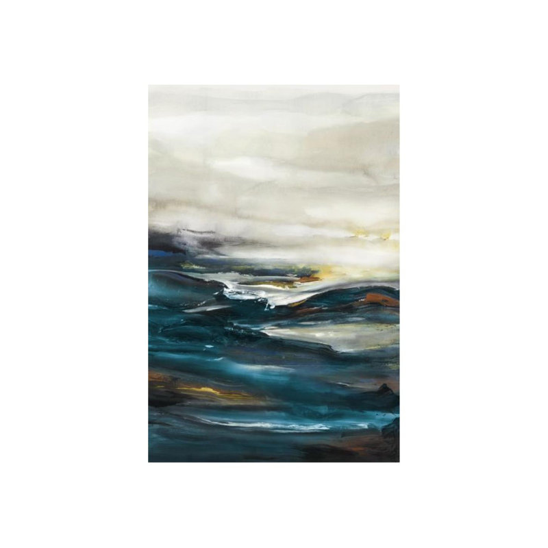 Restless Waves par Elena Carlie - Peinture, Gel coupé au couteau, H 60 po x l 40 po x P 1,5 po