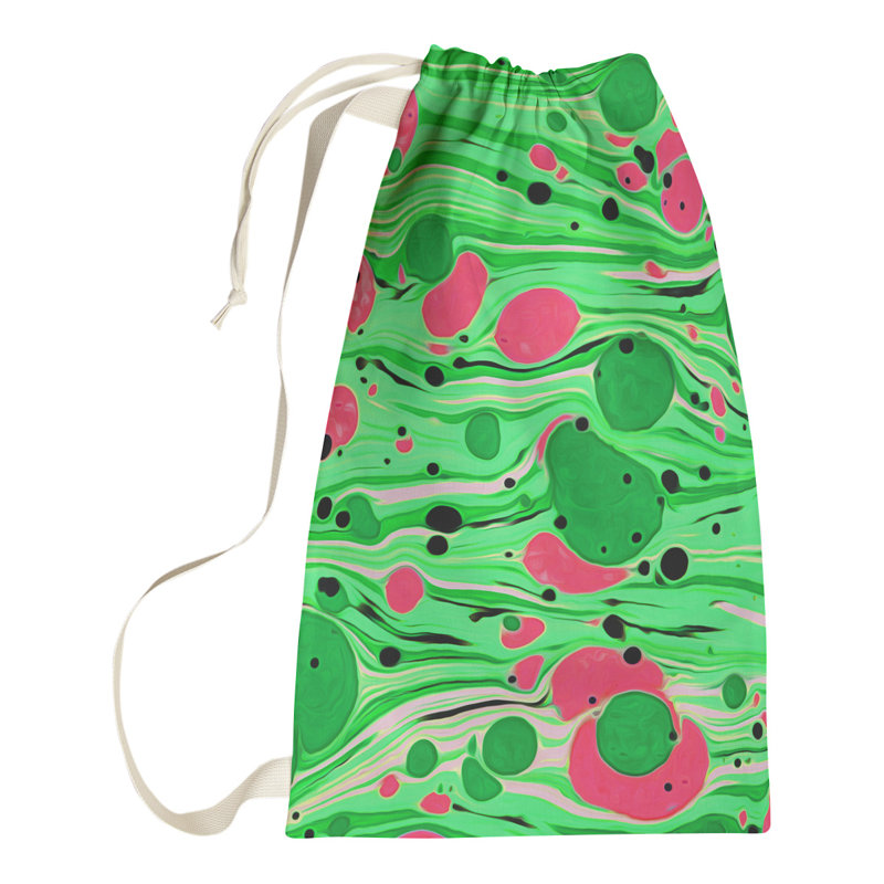 Sac à linge Mcguigan Paint Swirls, Moyen (H 36 po x l 28 po x P 1,5 po), Vert et rose