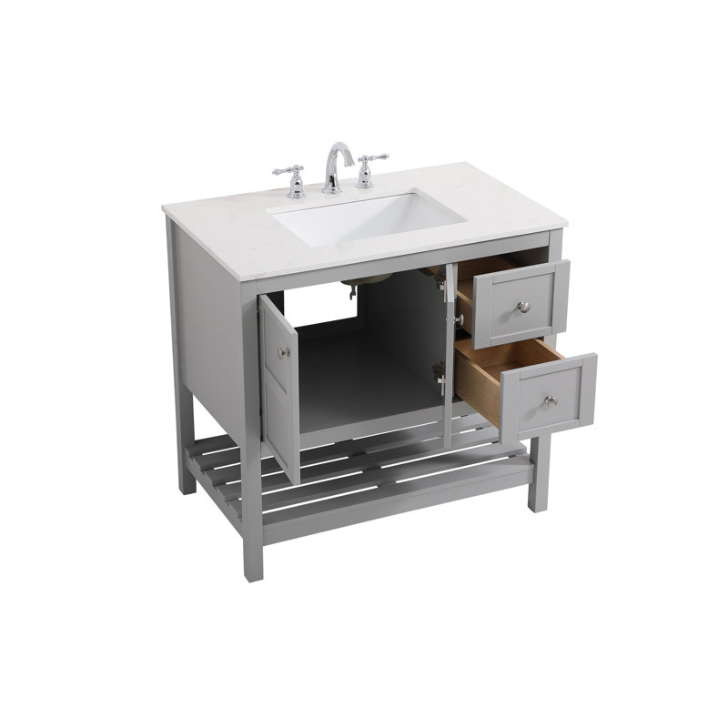 Ensemble de meuble-lavabo simple 36 po Krish, gris