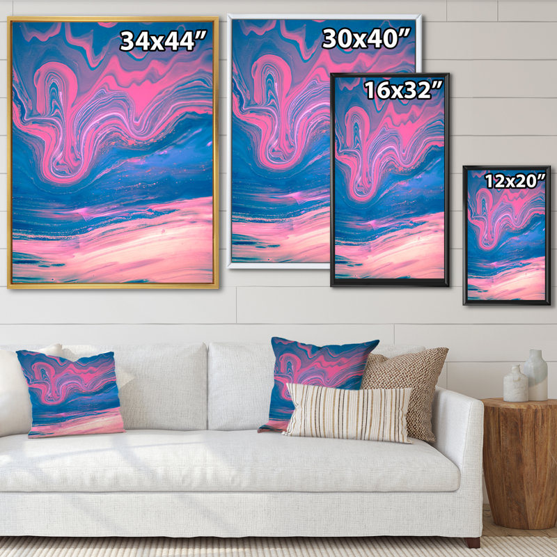 Art mural moderne sur toile luxueuse, H 32 po x l 16 po x P 1 po, Cadre flottant noir