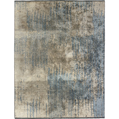 Rapture Abstract Flatweave Brown/Blue Area Rug