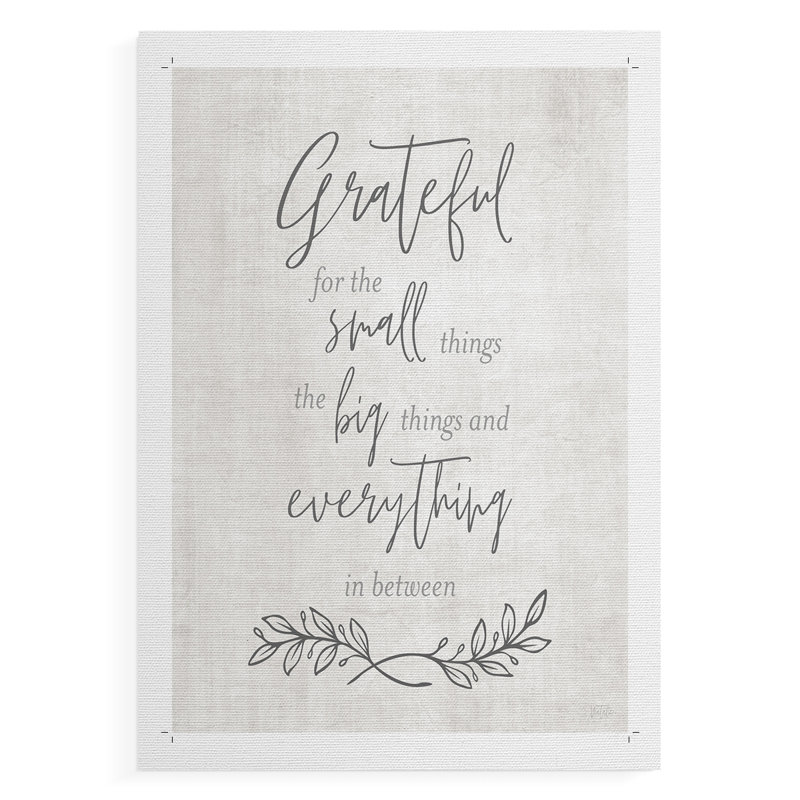 Grateful for the Small Things - Impression sur toile seulement - NON-CADRE