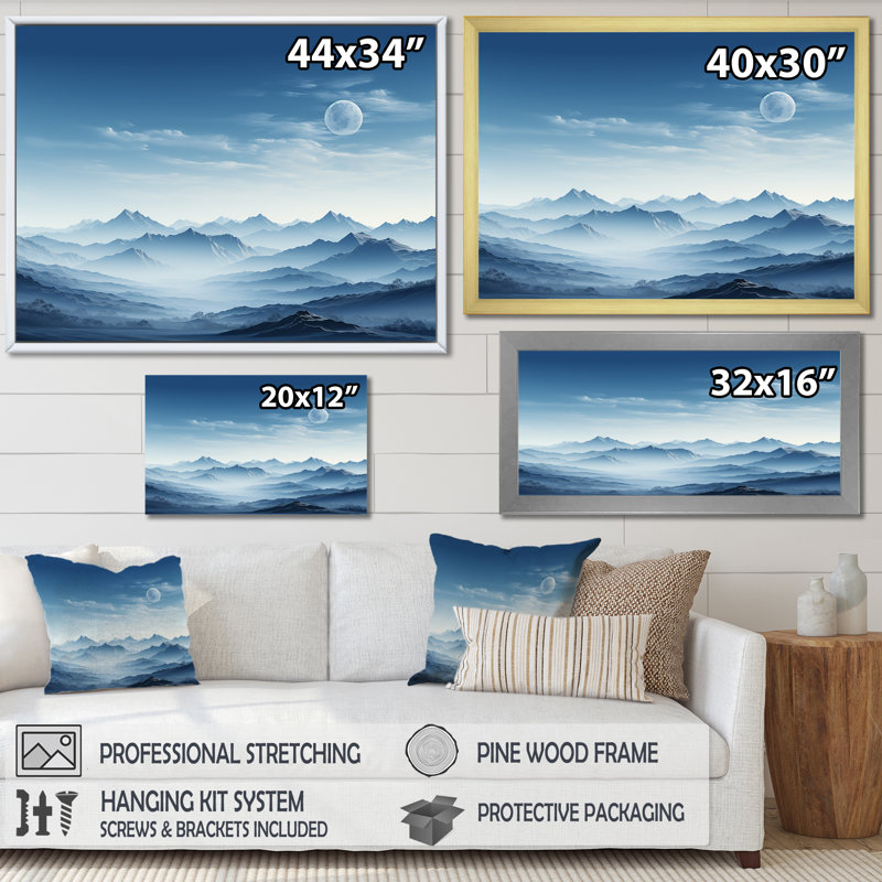 Sérénité alpine, Cadre simple blanc, H 12 po x l 20 po x P 1 po