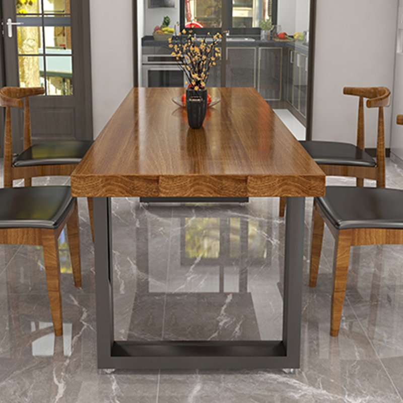 Ensemble de table de style nordique en bois massif et fer
