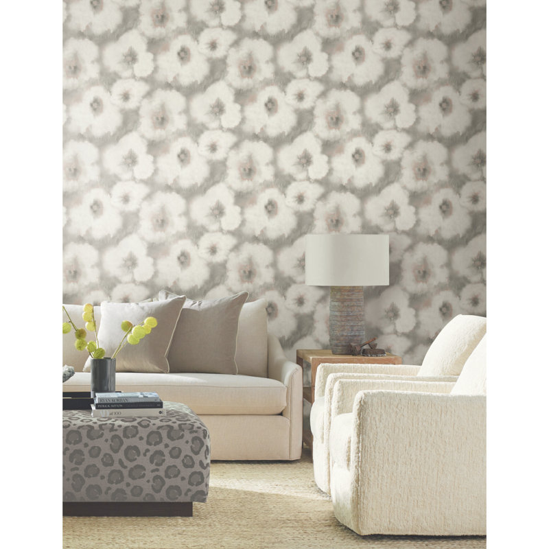 Papier peint floral mélangé, Argile