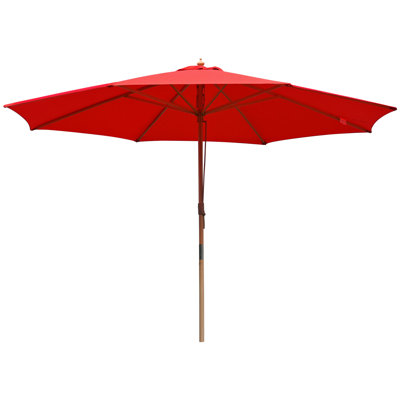 Parasol de patio extérieur avec poteau en bois de hêtre allemand