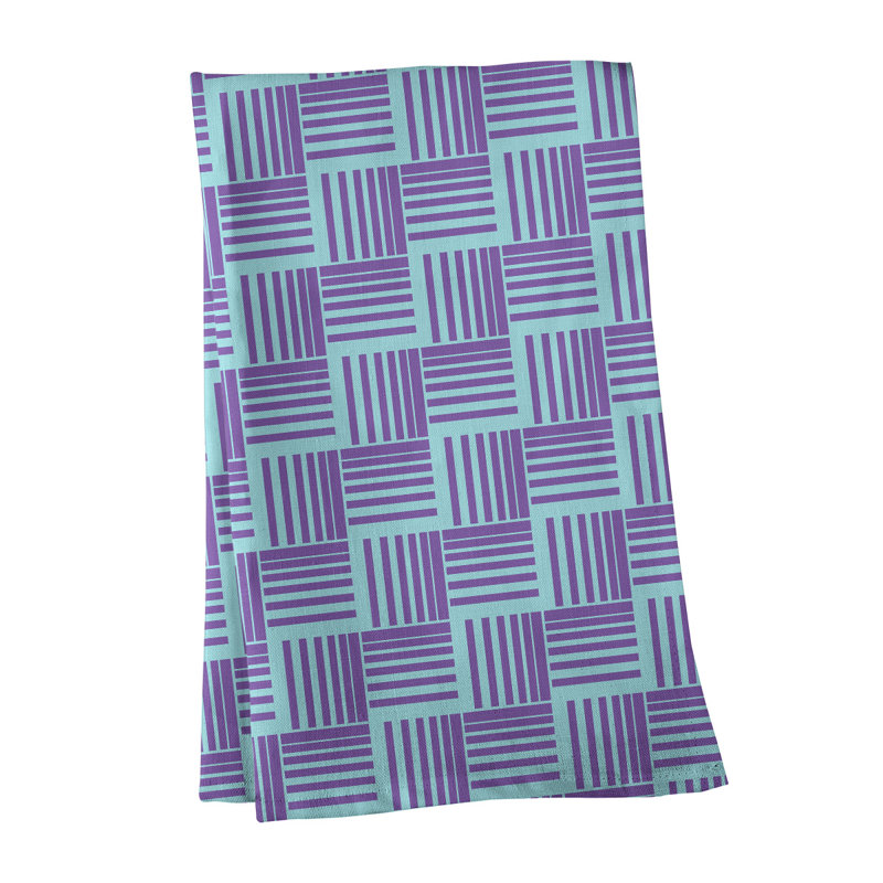 Jaya Tea Towel Kitchen Towel, Dark Purple/Sky Blue, Cotton Twill