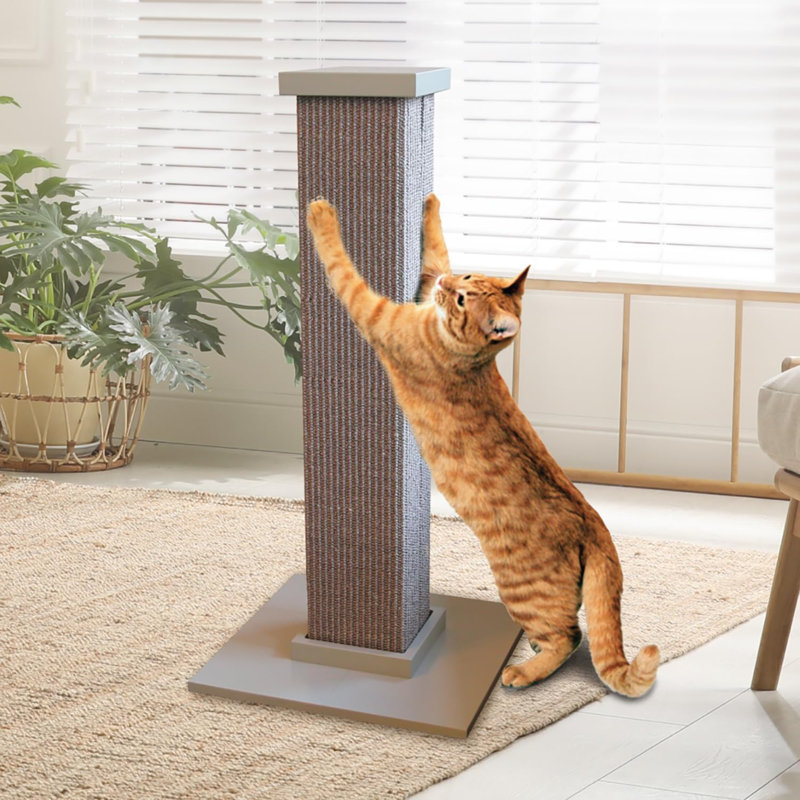Ultimate Scratching Post – Grey, Large  Tower - Sisal Fibre, Simple Design - For All Cats