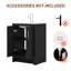 Meuble-lavabo autoportant simple de 24 po avec lavabo en céramique Lumina, noir, contreplaqué de bois franc, portes à fermeture en douceur et rangement réglable intérieur-518037200-518037207