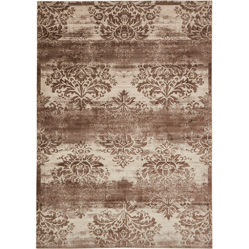 Tapis beige foncé / crème Mathieu, Rectangle 8 pi x 11 pi 8 po