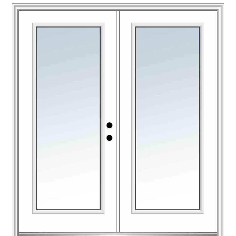 Porte d’entrée pré-suspendue en acier de première couche, S'ouvre à gauche vers l'intérieur, H 81,75 po x l 66 po x P 6,56 po