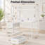 Bureau d'ordinateur 55 pouces blanc avec huche, 2 tiroirs et tablettes ouvertes - Bureau de bureau moderne pour bureau et jeux-1304694649