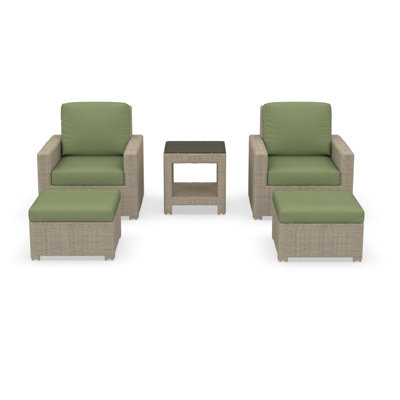 Outdoor Patio Lounge Chair With Ottomans And Sunbrella Cushions by Birch Lane