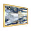 Bleu foncé et or abstrait II - cadre flottant, peinture sur toile-59851750-59851751