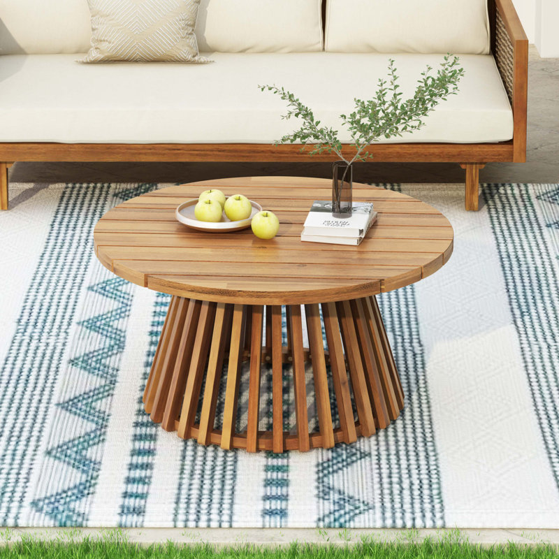 Table basse de patio en bois d'acacia, Teck