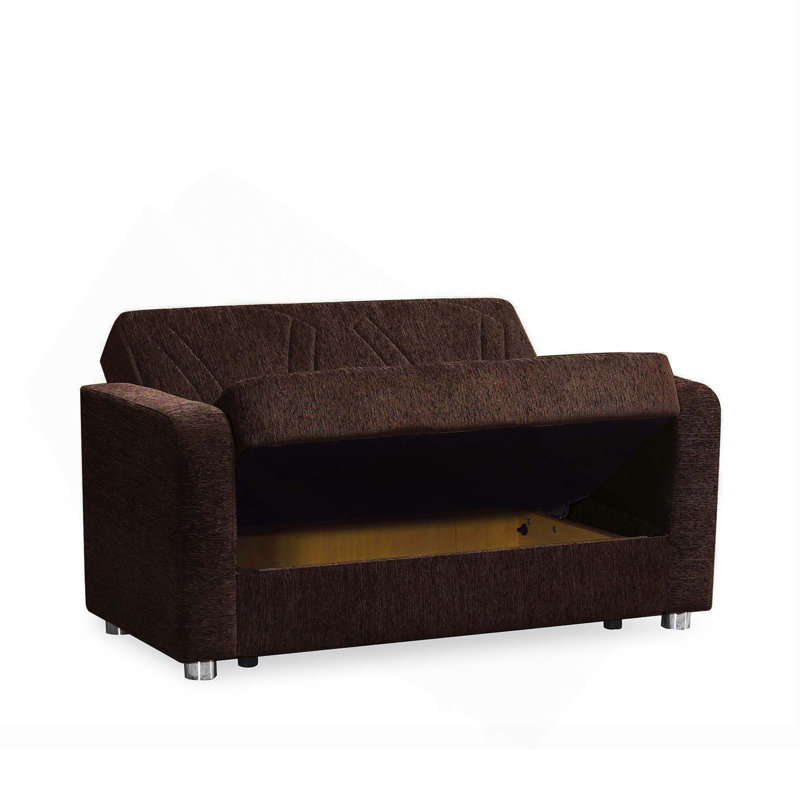 Causeuse convertible avec rangement Primenest Gravita, Marron foncé
