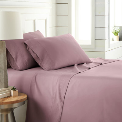 Southshore Fine Linens Vilano Extra Deep Pocket Pleated Sheet Set, Double-Brushed Microfiber 21-Inch Deep Pocket Sheets with Pleated Hem, 2 Pillowcases, King, Lavender