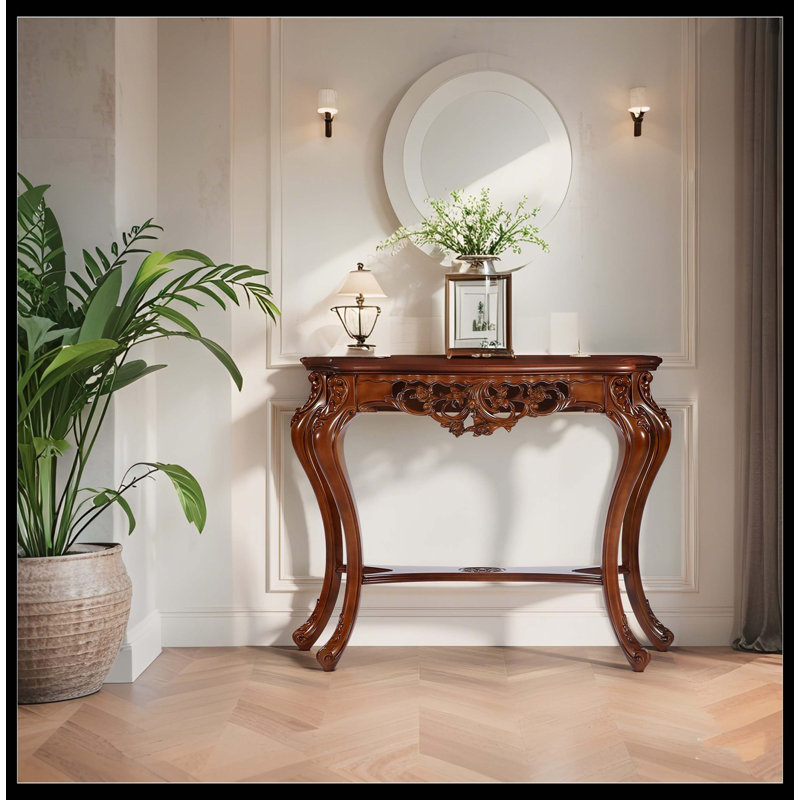 Console 37,6 po, table d'entrée élégante à deux niveaux