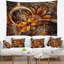 Tapisserie fleur abstraite orange fractale-28498204