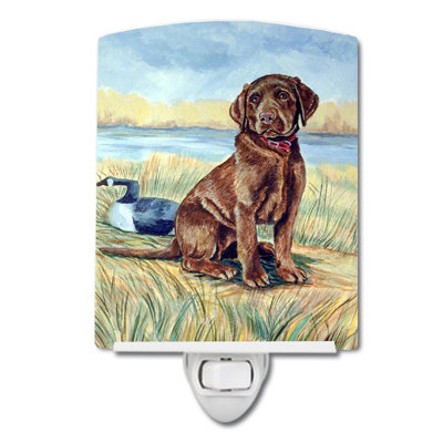 Chocolate Labrador Puppy Ceramic Night Light