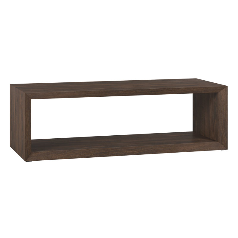 Samuelson Faux Wood Coffee Table With Shelf, 18" H x 58" L x 23.38" W, Alder Brown