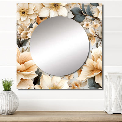 Khya - Miroir floral carré pour décoration murale