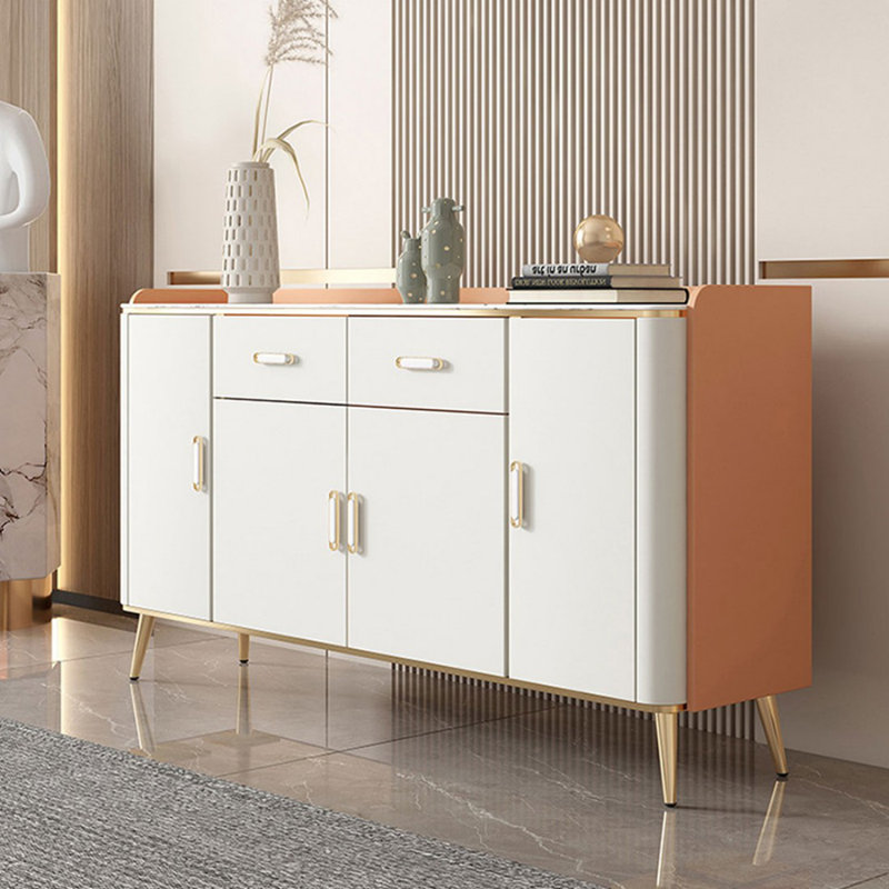 Buffet en bois manufacturé Modern White, 59.06