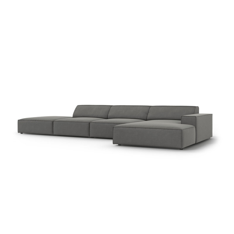 Jodie 5 Seater Corner Sofa, Grey, Right Hand Facing