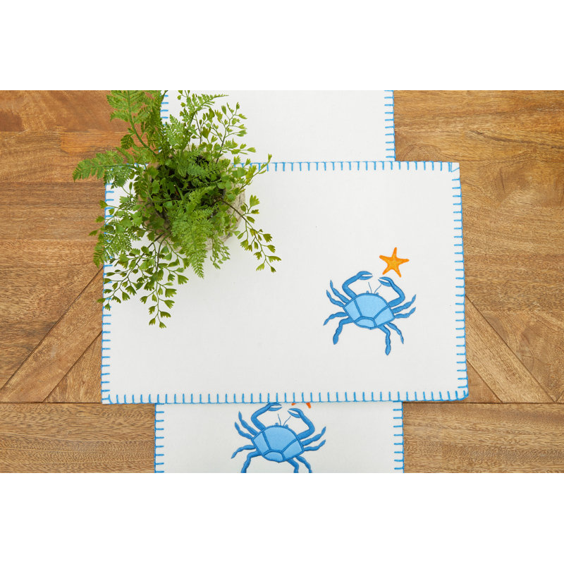 Ensemble de 6 napperons en feutre crabe