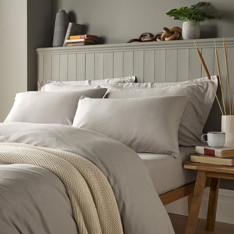Syvester Linen Blend Solid Colour Duvet Cover, Kingsize