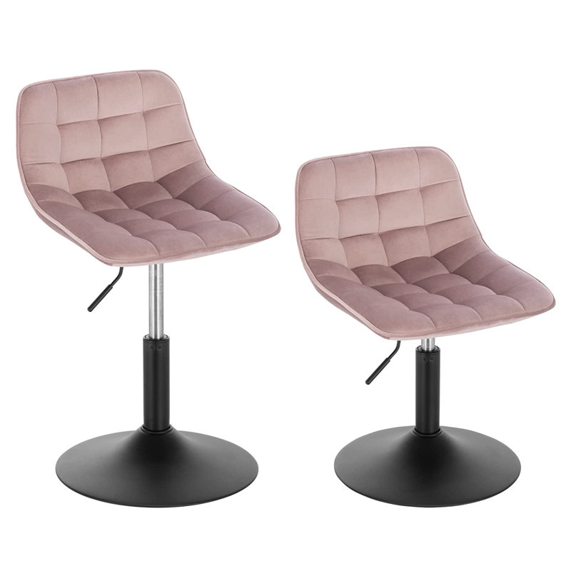 Height-Adjustable Bar Stool Set From Tarquin, Pink