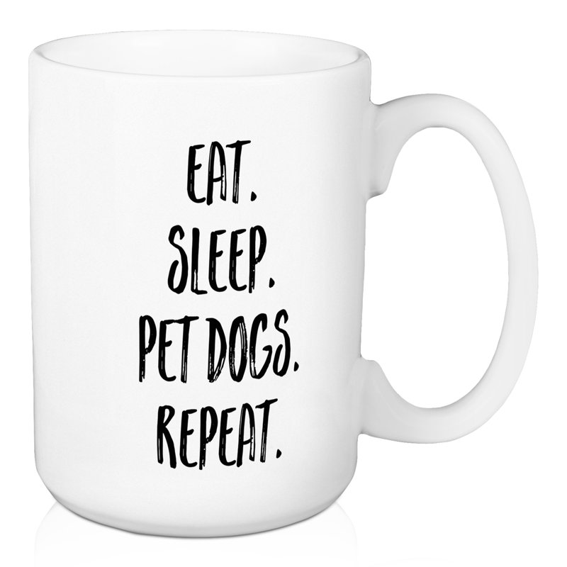 Balam Eat. Dormez. Chiens de compagnie. Répétez. Tasse à café