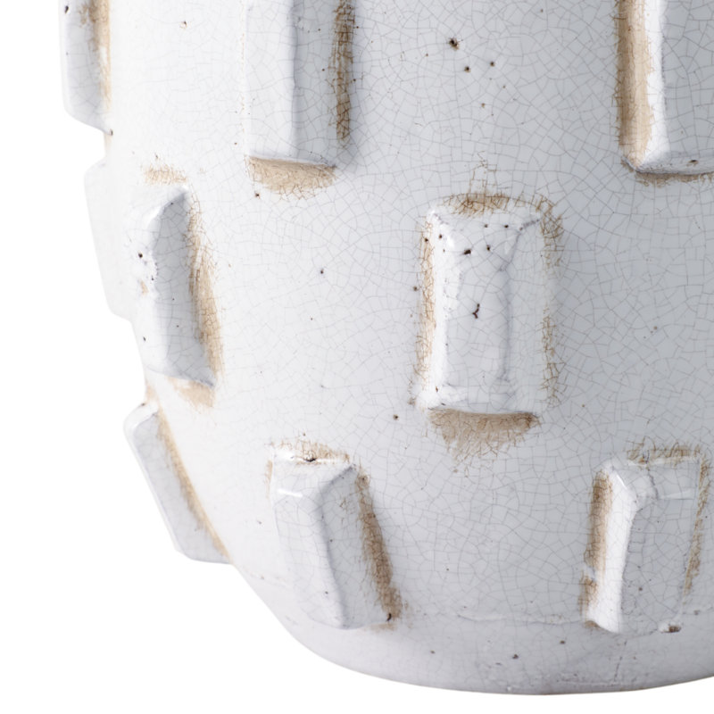 Dakota Fields Sculptural Hobnail Planter, White, 8" H x 9" W x 9" D