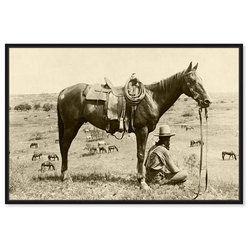«Cowboy IV», photographie sur toile, Cadre noir, H 45 po x l 30 po x P 1,5 po
