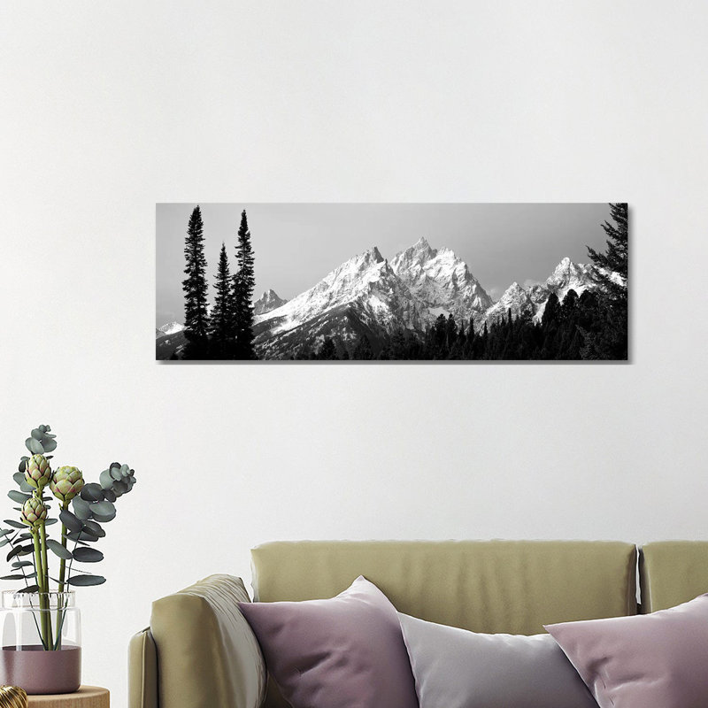 Cathédrale, parc national de Grand Teton WY - Giclée sur toile tendue avec châssis, H 16 po x l 48 po
