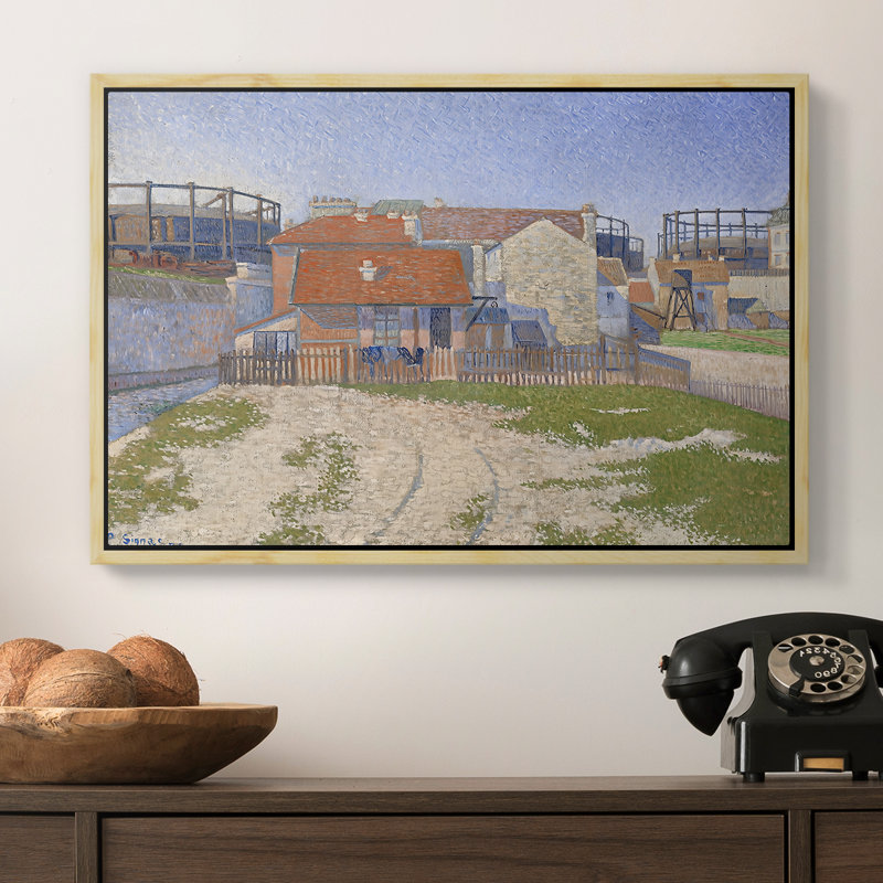 Les gazomètres de Clichy (Les Gazomètres), 1886 - Paul Signac, toile tendue avec châssis, 16 x 24, Naturel