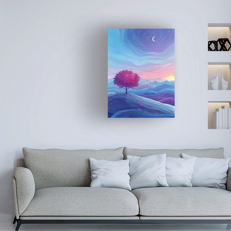 Art sur toile bleu, H 19 po x l 14 po