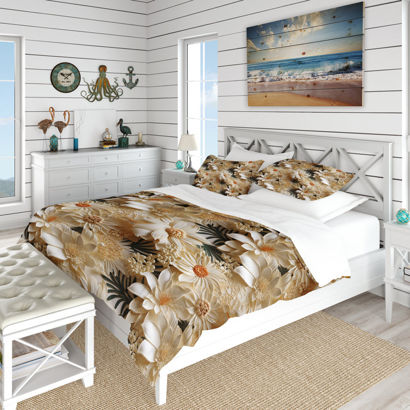 Literie Tropical Lace, Housse de couette pour très grand lit et 2 très