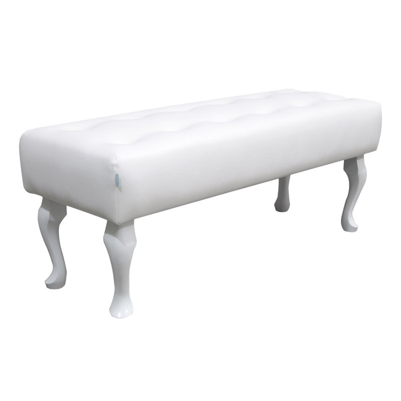 Glamour Upholstered Bench, Eco leather / White