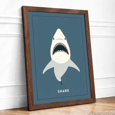 Shark Minimalist - Framed Print