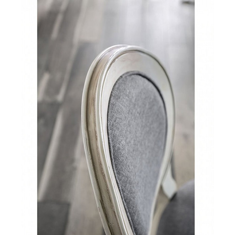 Chaise d'appoint à dossier King Louis, Gris foncé, Blanc