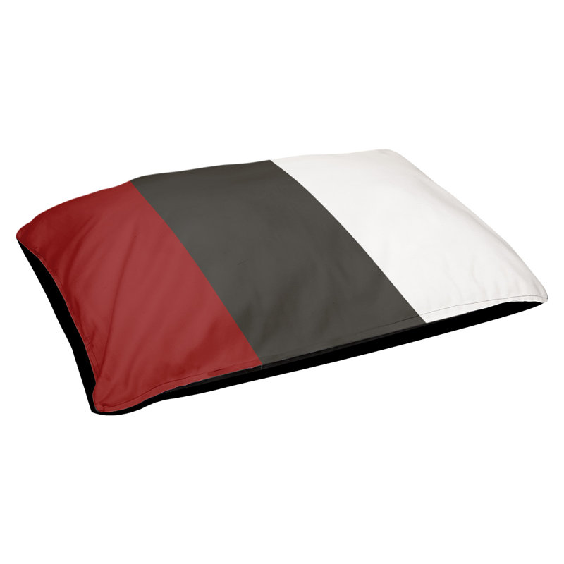 Oreiller Memphis, Moyen (l 28 po x P 18 po x H 6 po), Rouge / Noir / Blanc