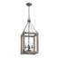 Luminaire suspendu rectangulaire en bois 4 lumières