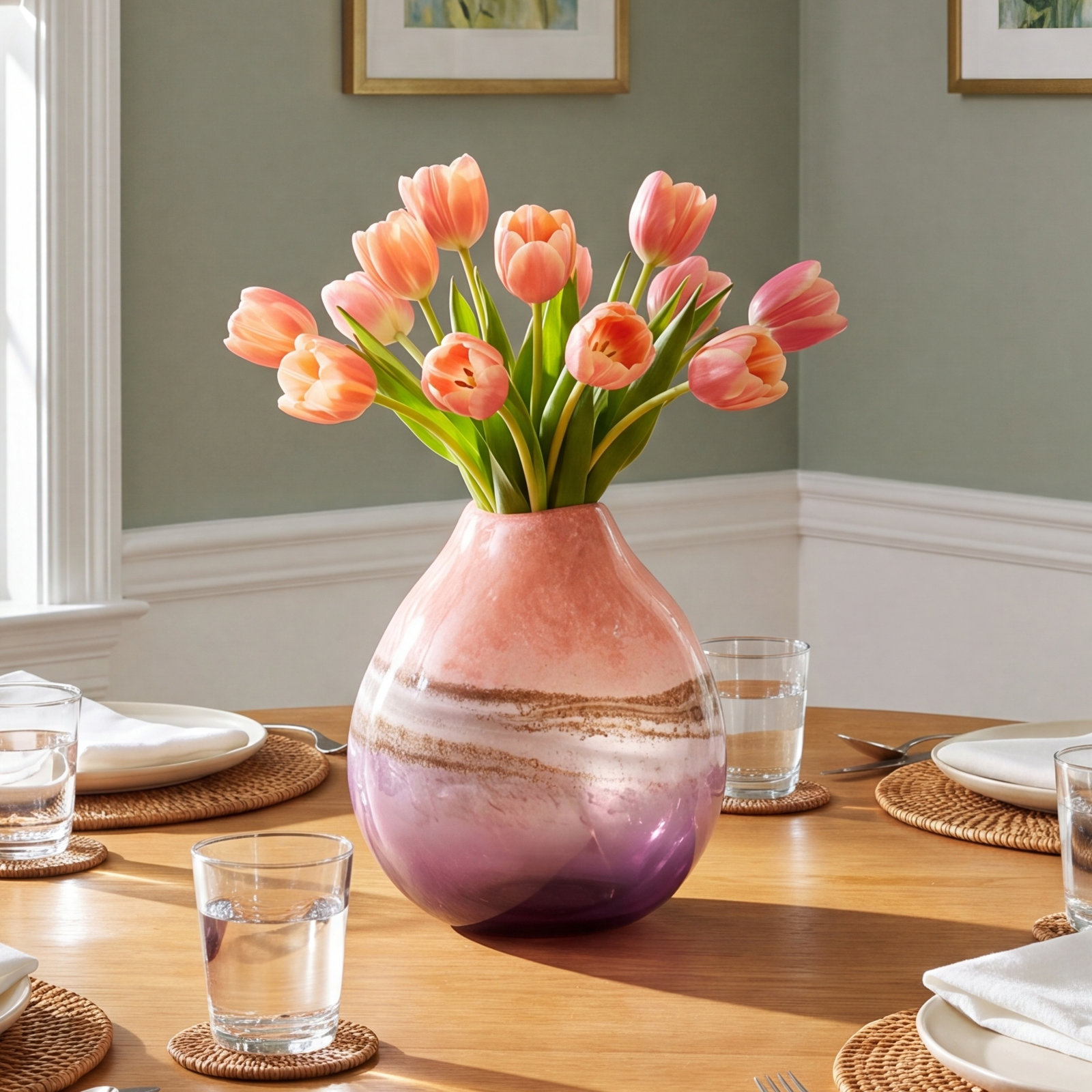 Zaelyn 10.25'' Handmade Glass Table Vase