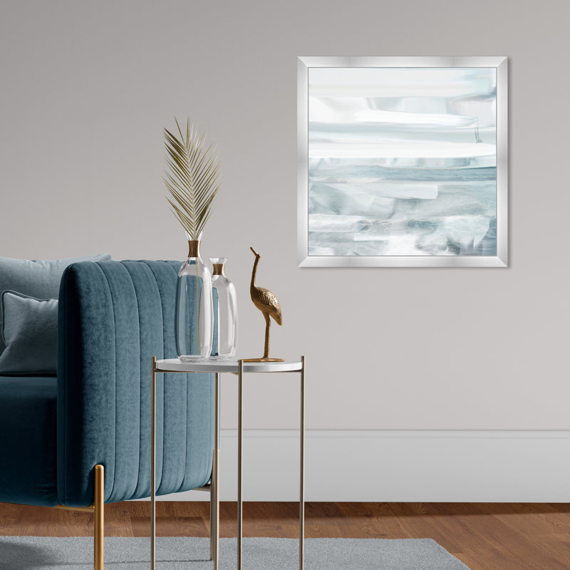 «Misty Beach» par Oliver Gal - impression encadrée, Argent, H 22 po x l 22 po x P 0,5 po