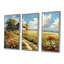 «White Country House In Flower Meadow», ensemble de reproductions d'art mural-428863336-428863340