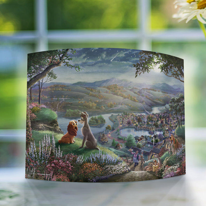 Impression sur acrylique incurvée Disney (Lady And The Tramp Falling In Love)